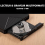 Takit Lecteur CD DVD Externe pour PC [Marque FRANÇAISE] Graveur DVD USB 3.0 & USB-C Ultra Rapide, Lecteur Optique Portable CD/DV