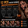 JOVYTH 12 Éponges Maquillage Effets Spéciaux, 4 Grossières 4 Moyennes 4 Fines, Éponges à Texture SFX pour Halloween Carnaval Ble
