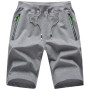 JustSun Short Homme Sport Running Jogging Coton Léger avec Poches Zippées