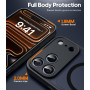 FLLAO Magnétique Coque pour iPhone 17 Pro Max / 18 Pro Max, Noir | Compatible avec MagSafe, Protection d'objectif Tout Compris, 