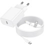 Chargeur iPhone 20W avec Cable USB C vers Lightning de 2m, Chargeur USB C Rapide avec Câble Lightning,Prise Secteur Type C pour 