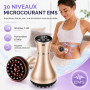 Masseur lymphatique 4 en 1 et appareil de massage électrique anti-cellulite avec 30 niveaux EMS, lumière rouge, chaleur et vibra