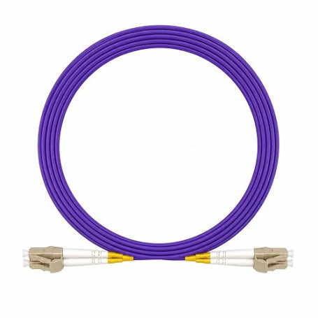 Elfcam® - Câble à Fibre Optique LC/UPC à LC/UPC OM4 Multimode Duplex, Jarretière Fibre Optique 50/125um LSZH (2M)