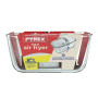 PYREX, ideal Air Fryer, Plat de Cuisson en Verre Ultra-Résistant 20 x 14 cm avec Poignée Amovible Clipsable en Inox, pour Air Fr