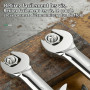 Candeon Jeu de clé plate à cliquet ouverte, 6Pcs 10-17mm Métrique Clés Mixtes à Cliquet Clés à Écrou Évasé pour conduites de fre