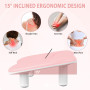 Repose Main Manucure, Repose Main Ongle avec Support pour Téléphone Portable, Repose Main Hauteur Réglable en Forme de U, Cuir P