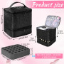 HA BIN Sac de Rangement Vernis à Ongles Portable pour 30 Flacons et Sécheuse Organisateur Double Couche Imperméable, Sac de Voya