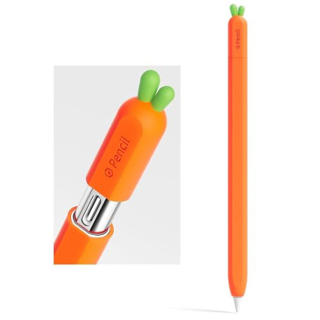 ELETIUO Coque en Silicone Compatible avec Apple Pencil (USB-C), Support de Protection avec Capuchon, Coque antidérapante, Suppor