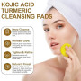 Aomig Tampons Nettoyants au Curcuma et à L'acide Kojique pour le Visage, 50 Pièces Tampons Exfoliants au Curcuma pour les Taches