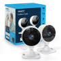 GNCC Caméra de sécurité intérieure,1080p,Wi-FI 2,4 GHz,Pack de 2 | Détection de mouvement par IA,Audio bidirectionnel,Vision noc
