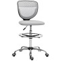 Vinsetto Chaise Bureau Ergonomique avec Repose-Pieds Sans Accoudoirs Gris | Tabouret de Bureau, Chaise de Dessin à Dossier Moyen