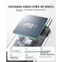 Silkland Câble USB-C 0,3m, 40Gbps Transfert Données USB4 avec Thunderbolt4 | 8K@60Hz 4K@144Hz, 240W PD3.1 Câble USB-C pour Thund