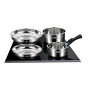 ARTHUR MARTIN - Batterie De Cuisine Inox 8 Pièces Compatible Induction | 3 Casseroles + 3 Poêles + 2 Manches - Ensemble Pratique