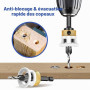 6 pièces Foret Fraise Bois, Foret Fraisoir Avec Butée, Foret Fraisoir, Manche Hexagonal 1/4", en Alliage d'Aluminium, Pour Perça