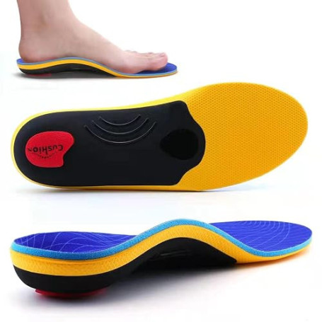 VALSOLE Semelles orthopédiques pour fasciite plantaire, soutien de la voûte plantaire, pour éperon calcanéen, pieds plats, doule