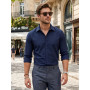 Autsel Chemise Homme Manche Longue Slim Fit Chemise Élégante Casual Chic | Coupe Regular, Bureau, Travail, Mariage, Tenue, Respi