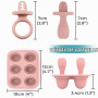 JRISBO Moule à Glace pour Bébé, 6X 17ML Mini Moule Crème Glacée en Silicone sans BPA avec Bâtonnets de Dentition pour Enfant, Pe