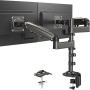 HUANUO Support Ecran PC 2 Ecran de 13 à 32 Pouces, Gaming Bras pour Écran PC Réglable en Hauteur, à Mouvement Complet Supportant