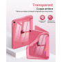 MoKo Clair Coque pour iPad A16, iPad 11e/10e Gén 11/10.9", Pastèque Rouge | Porte-stylo Gauche, Fin à Trois Volets, Arrière Clai