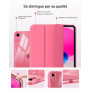 MoKo Clair Coque pour iPad A16, iPad 11e/10e Gén 11/10.9", Pastèque Rouge | Porte-stylo Gauche, Fin à Trois Volets, Arrière Clai