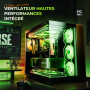 AsiaHorse Matrix Pro Ventilateur de boîtier PC 360 mm, ventilateur de radiateur ARGB PWM intégré 3 en 1 avec 88 LED, 2000 tr/min