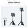 K&F CONCEPT Mini trépied 33cm avec Pôle Télescopique | Selfie stick portable, compatible avec GoPro Hero 13/12/11/10, DJI Osmo A