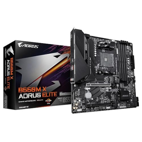 GIGABYTE B550M X AORUS Elite Carte Mère | Processeurs AMD Ryzen 5000, VRM 8+2 phases, jusqu’à 3200MHz DDR4, 1xPCIe 4.0 + 1xPCIe