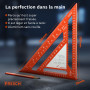 Presch Équerre de menuisier 300mm - Surface innovante effaçable - Aluminium fraisé de haute précision pour des angles de 90° tou