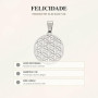 Felicidade Pendentif Fleur de Vie en Acier Inoxydable - Symbole d'Harmonie et d'Énergie Positive - Couleurs Argent et Doré - Idé