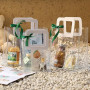 Mritrit Lot de 10 petits sacs cadeaux en PVC transparent avec poignées blanches, réutilisables, pour mariage, invités, fêtes, ca