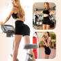 Leafigure Lot de 2 shorts de cyclisme pour femme - Taille haute - Opaques - Pour l'été, la gym, le fitness, le yoga
