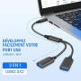 AXFEE USB-C to USB Adapter,USB-C mâle vers 2 USB 2.0 Tête de Femme Splitter | 2 en 1 Adaptateur Type C Mâle vers 2 USB Femelle E