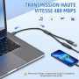 AXFEE USB-C to USB Adapter,USB-C mâle vers 2 USB 2.0 Tête de Femme Splitter | 2 en 1 Adaptateur Type C Mâle vers 2 USB Femelle E