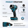 Souffleur à poussière sans fil pour Makita 18V, aspirateur à main sans balai 2 en 1 à 85000 tr/min avec vitesse réglable et 5 bu
