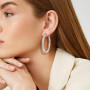Adramata Boucle d'Oreille Acier Inoxydable Femme Zircon Cubique Creoles | Creoles Acier Inoxydable Boucles d'Oreilles Femme,Zirc