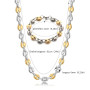 AFSTALR Chaine Maille Grain de Café Homme Collier et Bracelet en Acier Inoxydable, 6mm 9mm 11mm Argent/Or/Noir
