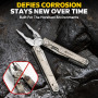 BIBURY Pince Multifonctions en Alliage de Titane et Acier Damas, Outil Multifonction, Multitool, Idee Cadeau Homme, Anniversaire