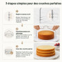 Loxzevox Coupe-Gâteau Réglable Professionnel 32 Cm En Acier Inoxydable, Lyre À Gâteau Double Fil, Trancheuse Précise Pour Génois
