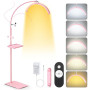 Adonafy Lampe Extension de Cils Professionnel: 18" Pliable Lampe Demi Lune Onglerie avec 5 Couleurs Intensité Variable & 360° Ro