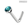 WARRIOR Piercing Nez Stud en Forme de L stérile Bijoux de Piercing Anneau de Nez en Acier Chirurgical 316L 20G(0.8mm) avec Boule