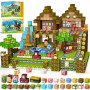 Gryxpox 150 Pièces Construction Magnétique Enfant Ferme - Cube Magnétique Animaux avec Figurines, Ensemble de Blocs Éducatifs Mo