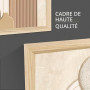 3Pcs Cadre en bois Impression sur Toile Beige Clair et Crème Tableau Silhouette Féminine Peinture Motif Abstrait Neutre Tableau