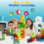 W Wise Block Blocs de Construction Magnétiques 131 PCS avec 2 Voitures, Jouets magnétiques pour Enfants Les Tout-Petits, Jouets 