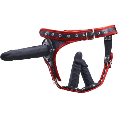 Godes Ceintures Strap On Double Gode Ceinture Couple Hetero Lesbiennes pour Pénétration Femme Homme Anus Point G, Godemichets Ré