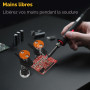 Toolour Troisième main ClampRex O1 pour Maker – Support d'aide à souder compact avec double bornes parallèles, pied magnétique r