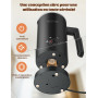 YISSVIC Mousseur à Lait Électrique 4-en-1 500W Mousse Chaude et Froide | Cappuccino Latte Macchiato en 2 Mins, Arrêt Automatique