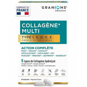 Granions - Collagene Marin - Multi Collagene & Vitamine C - 60 Cps | 5 Types de Collagene Hydrolysé, 4 Brevets, 20 Etudes Cliniq