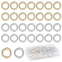 30 Pcs Mousquetons Ronds en Métal pour Sac à Main, Porte-clés Or Argent | Anneaux mousquetons à ressort pour sacs, porte-clés et
