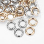 30 Pcs Mousquetons Ronds en Métal pour Sac à Main, Porte-clés Or Argent | Anneaux mousquetons à ressort pour sacs, porte-clés et