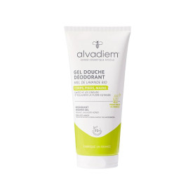 Alvadiem | Gel Douche Déodorant au Miel de Lavande Bio | Élimine les Odeurs Corporelles Durablement | Prébiotiques, Tea Tree, Pa